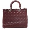 Dior  Lady Dior large model  handbag  in burgundy leather cannage - Detail D8 thumbnail