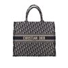 Dior  Book Tote shopping bag  in blue and beige monogram canvas Oblique - 360 thumbnail