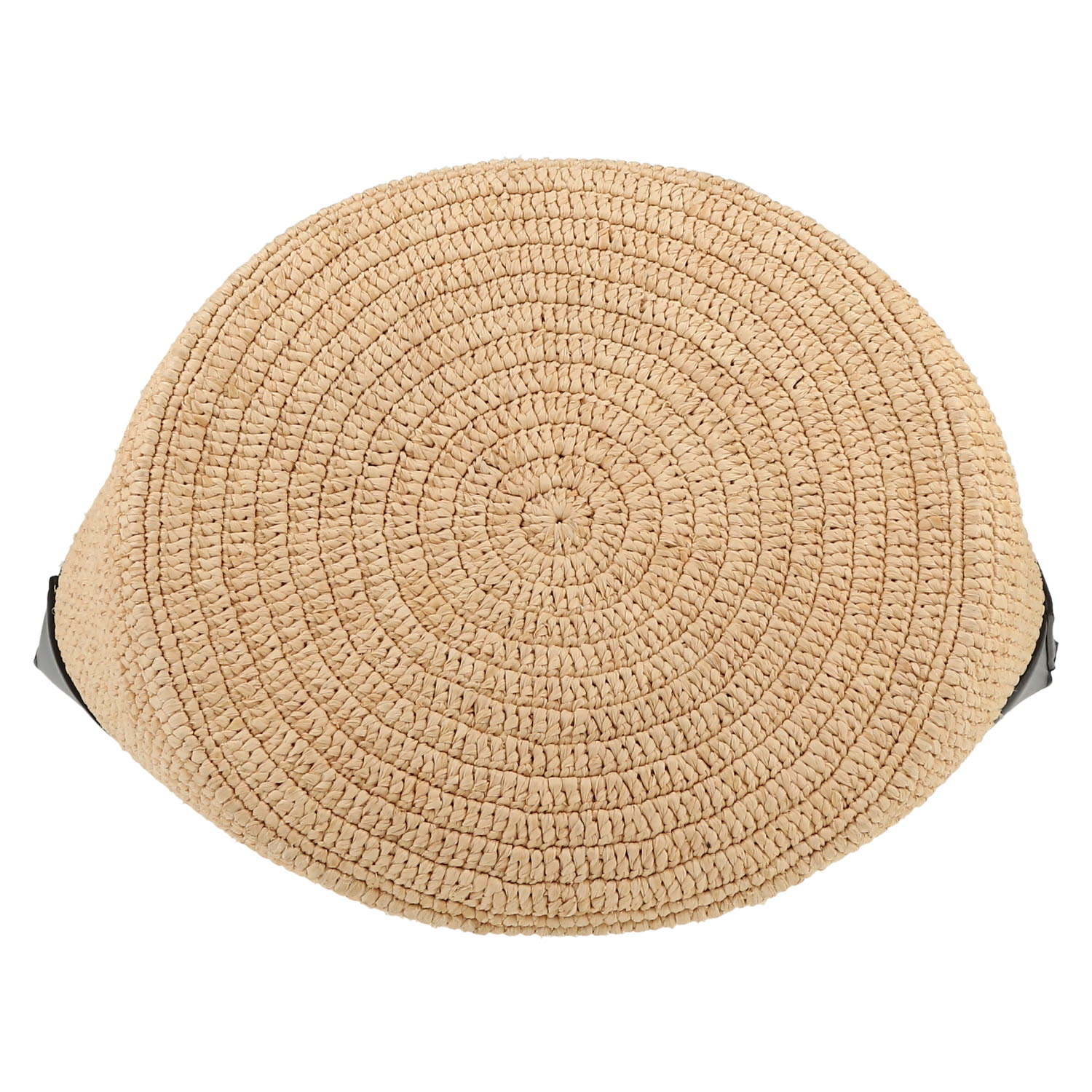 Shopping bag Celine   in pelle nera e rafia beige - Detail D1