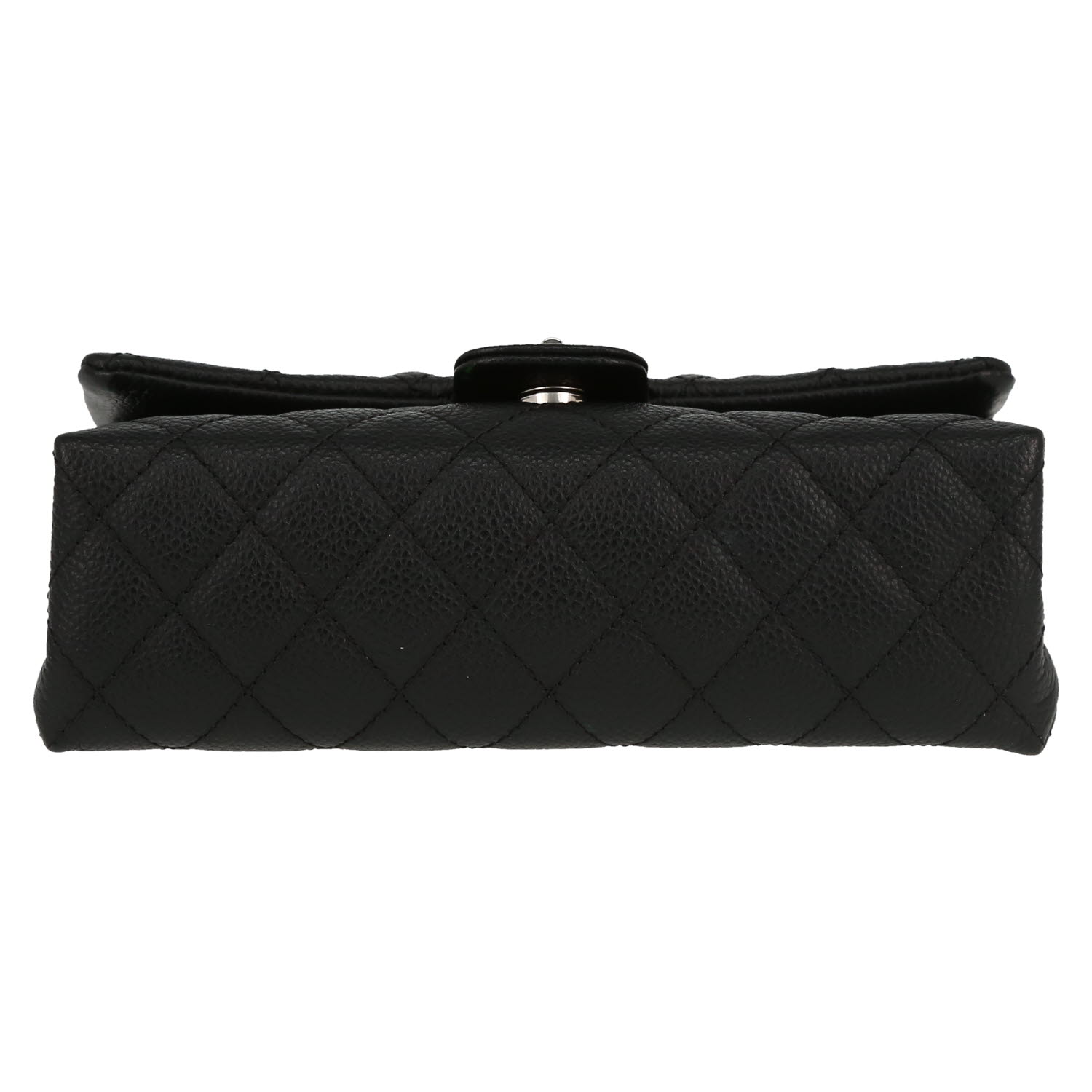 Chanel  Pochette ceinture clutch-belt  in black quilted grained leather - Detail D1