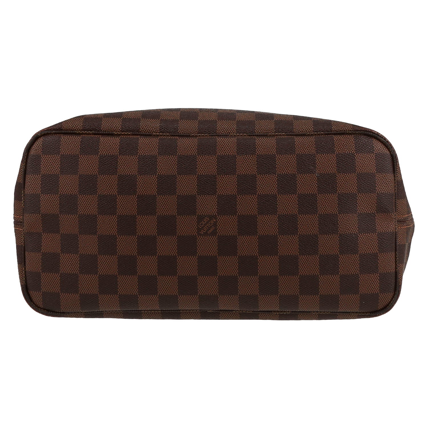 Shopping bag Louis Vuitton  Neverfull in tela a scacchi ebana e pelle marrone - Detail D1