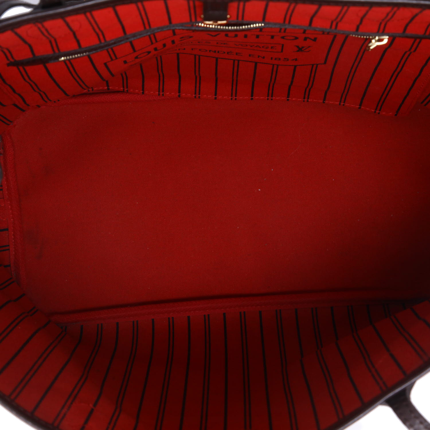 Louis Vuitton  Neverfull shopping bag  in ebene damier canvas  and brown leather - Detail D3