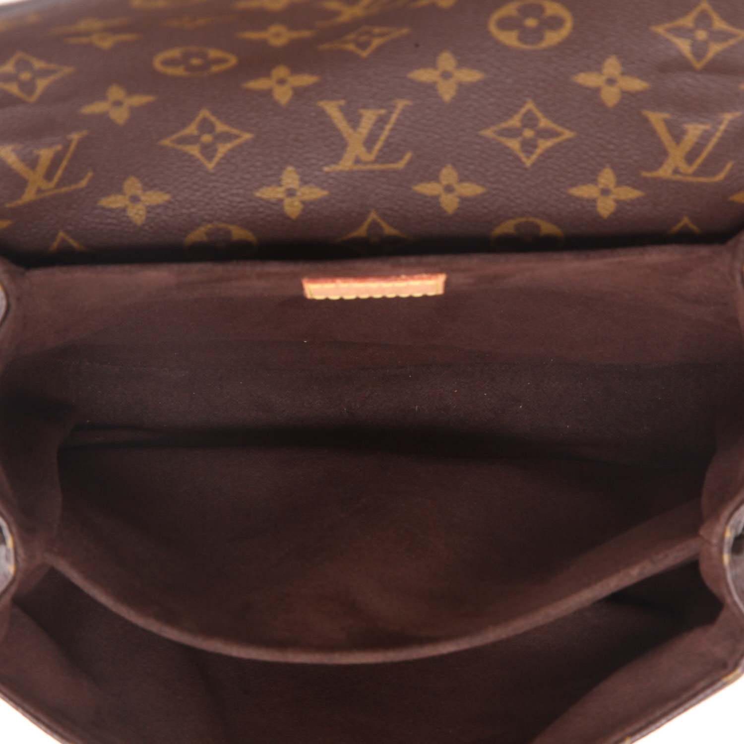 Borsa a tracolla Louis Vuitton  Metis in tela monogram marrone e pelle naturale - Detail D3