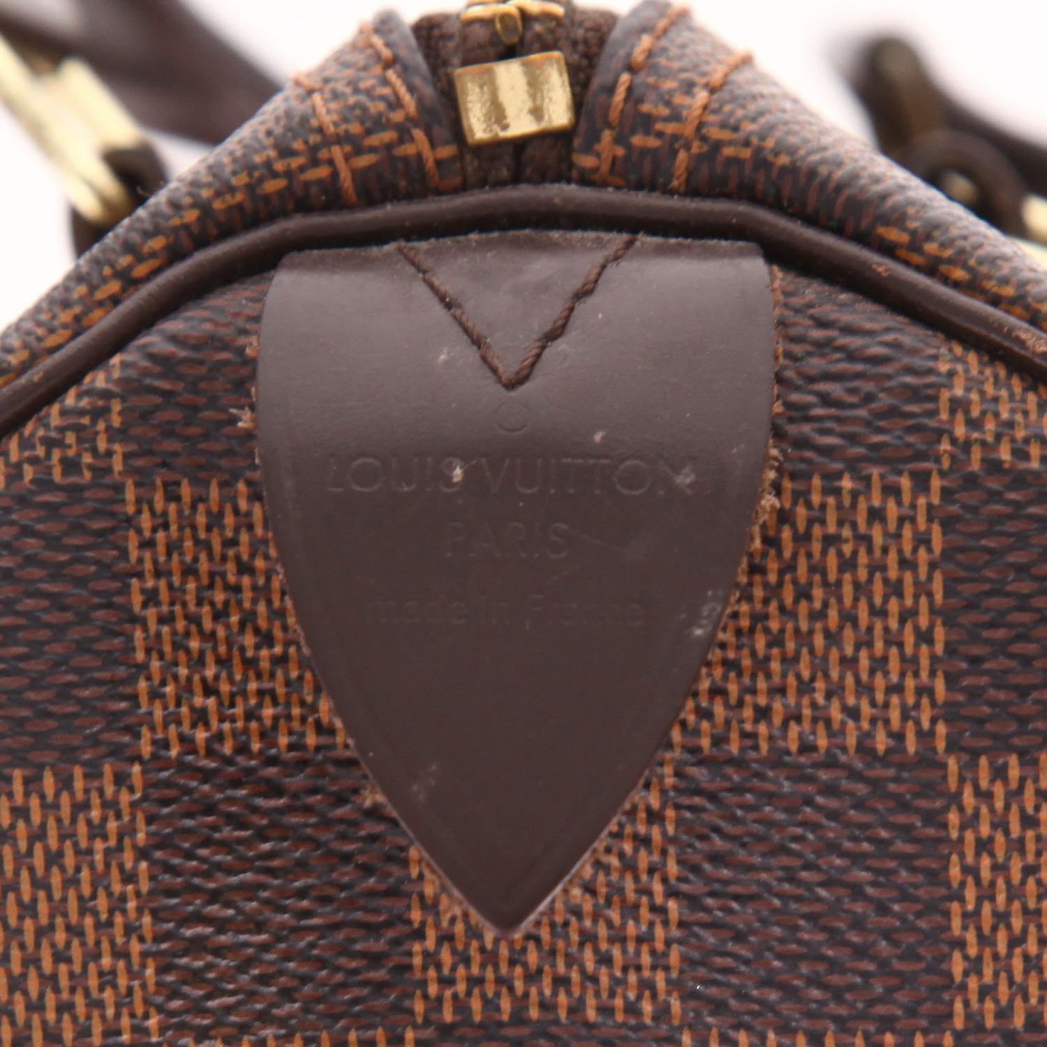 Borsa Louis Vuitton  Speedy 25 in tela a scacchi ebana e pelle marrone - Detail D2