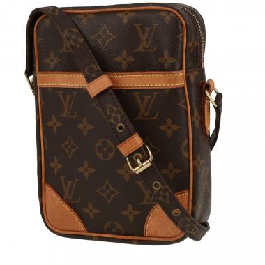 Sac bandoulière Louis Vuitton  Danube	 en toile monogram marron et cuir naturel