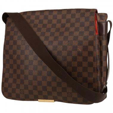 Sac bandoulière Louis Vuitton  Bastille en toile damier ébène et cuir marron