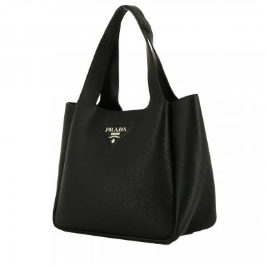 Sac à main Prada  Dynamique en cuir grainé noir