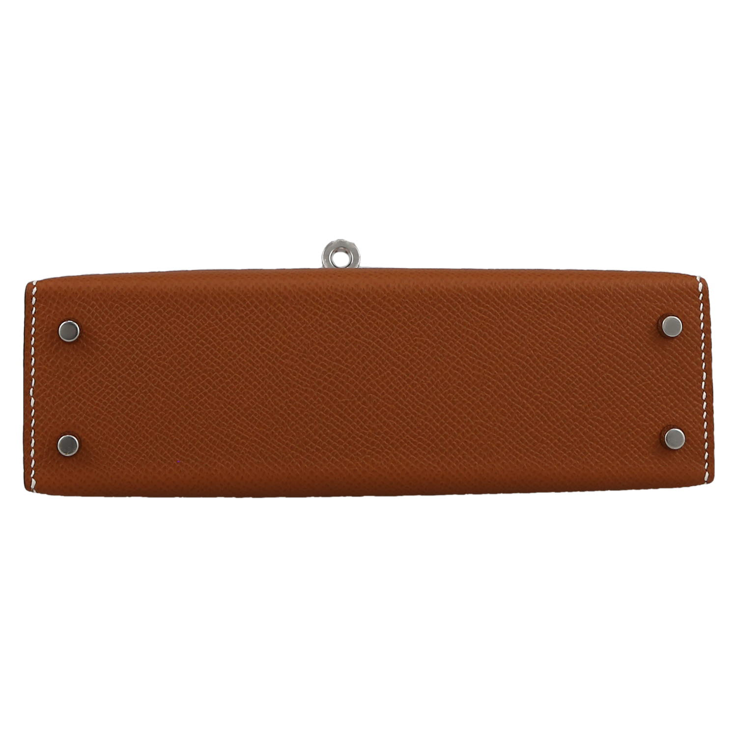 Bolso de mano Hermès  Kelly 20 cm en cuero epsom color oro - Detail D1