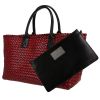 Shopping bag Bottega Veneta  Cabat in pelle intrecciata rossa e nera - 00pp thumbnail