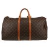 Sac de voyage Louis Vuitton  Keepall 55 en toile monogram marron et cuir naturel - Detail D5 thumbnail