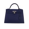 Bolso de mano Hermès  Kelly 32 cm en cuero epsom azul Zafiro - 360 thumbnail