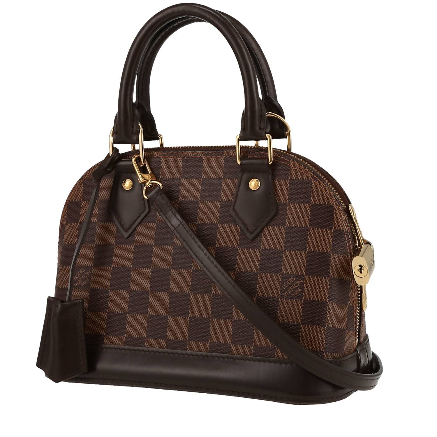 Bolso bandolera Louis Vuitton  Alma BB en lona a cuadros ébano y cuero marrón