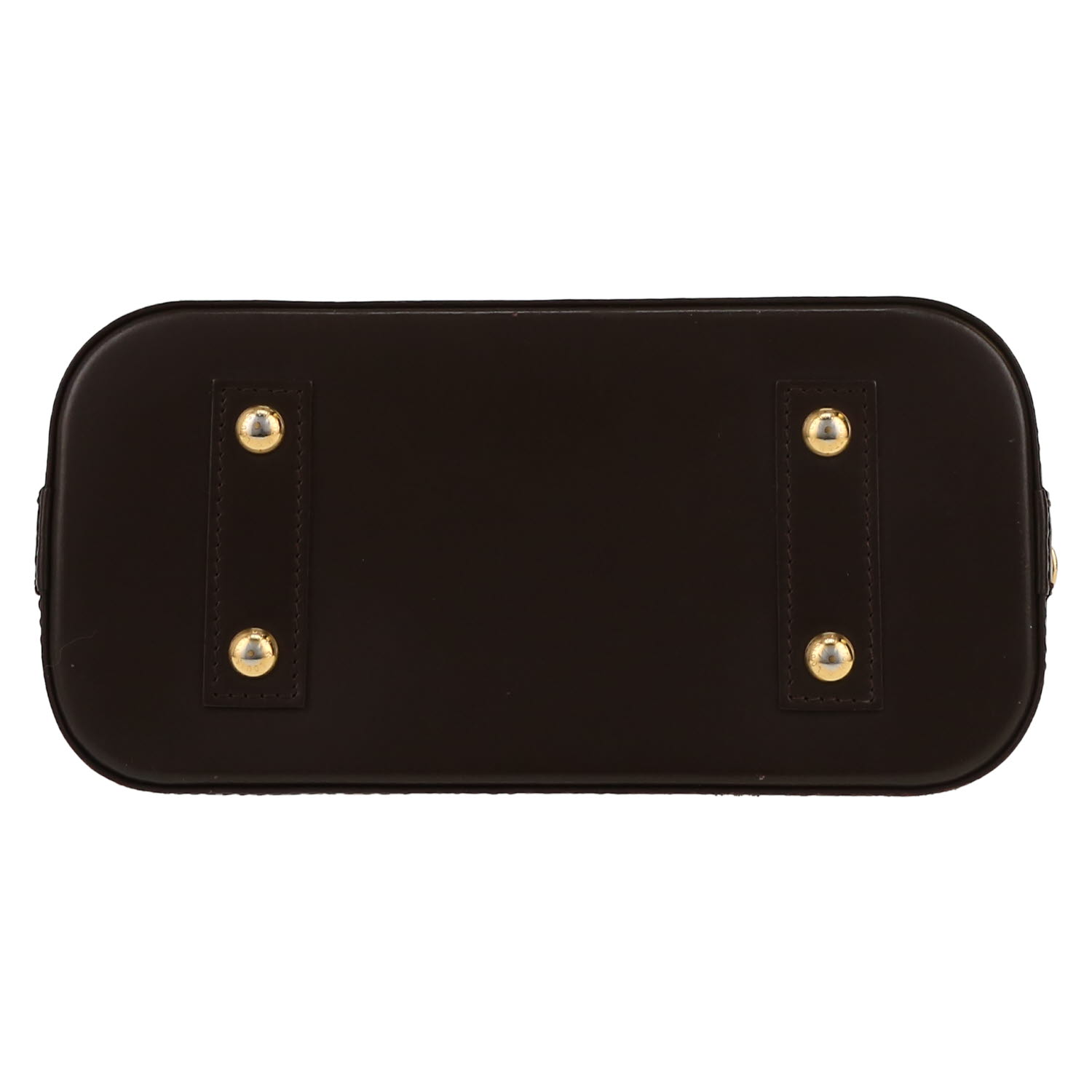 Borsa a tracolla Louis Vuitton  Alma BB in tela a scacchi ebana e pelle marrone - Detail D1