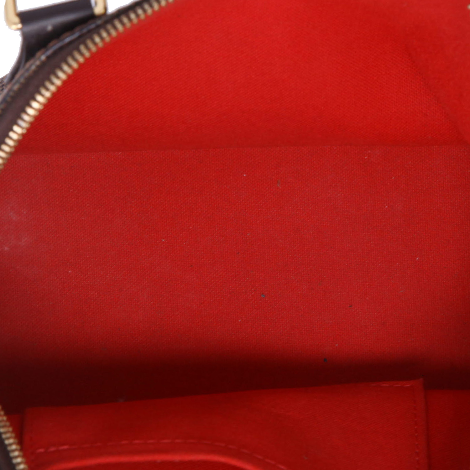 Louis Vuitton  Alma BB shoulder bag  in ebene damier canvas  and brown leather - Detail D3