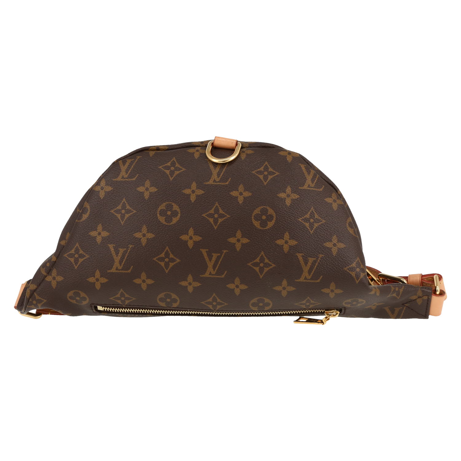 Louis Vuitton  Bumbag clutch-belt  in brown monogram canvas  and natural leather - Detail D1