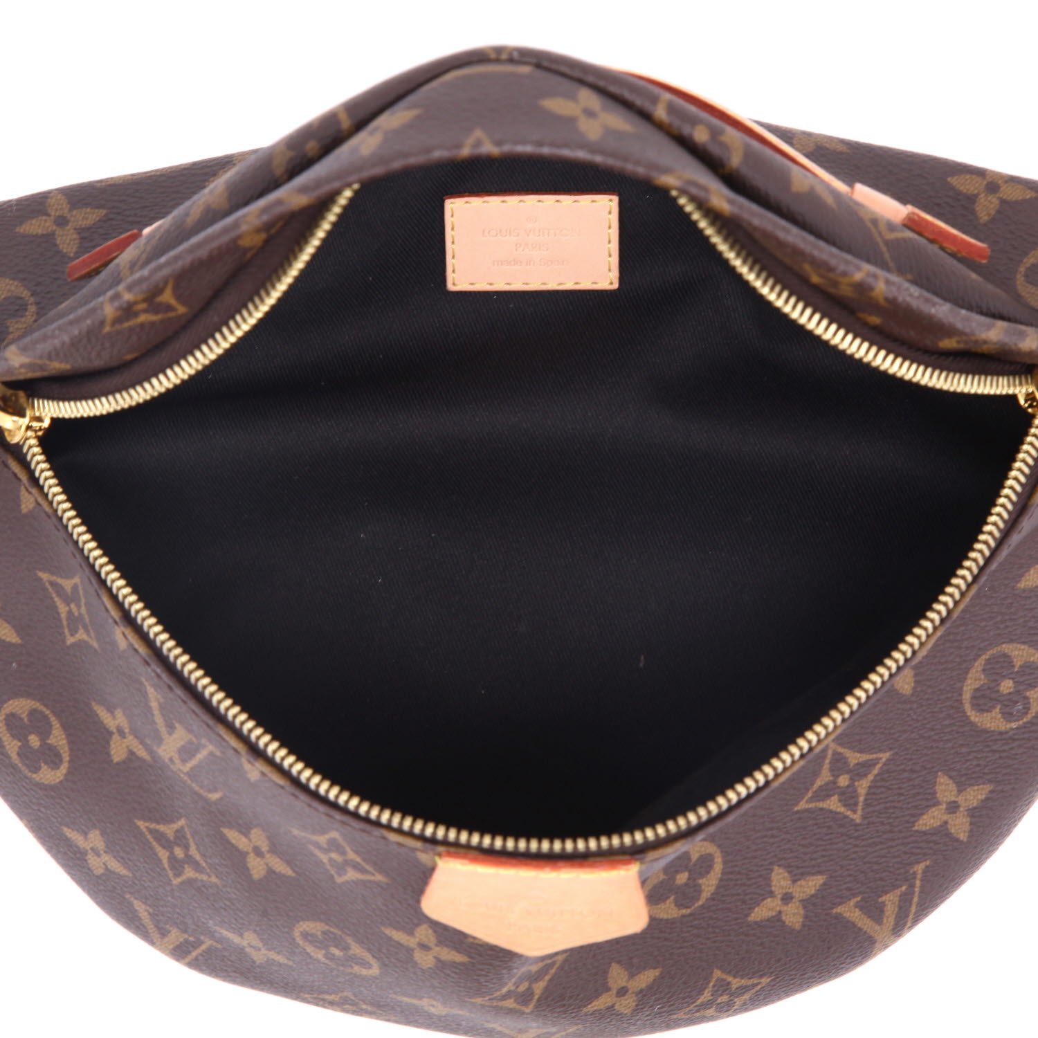 Louis Vuitton  Bumbag clutch-belt  in brown monogram canvas  and natural leather - Detail D3