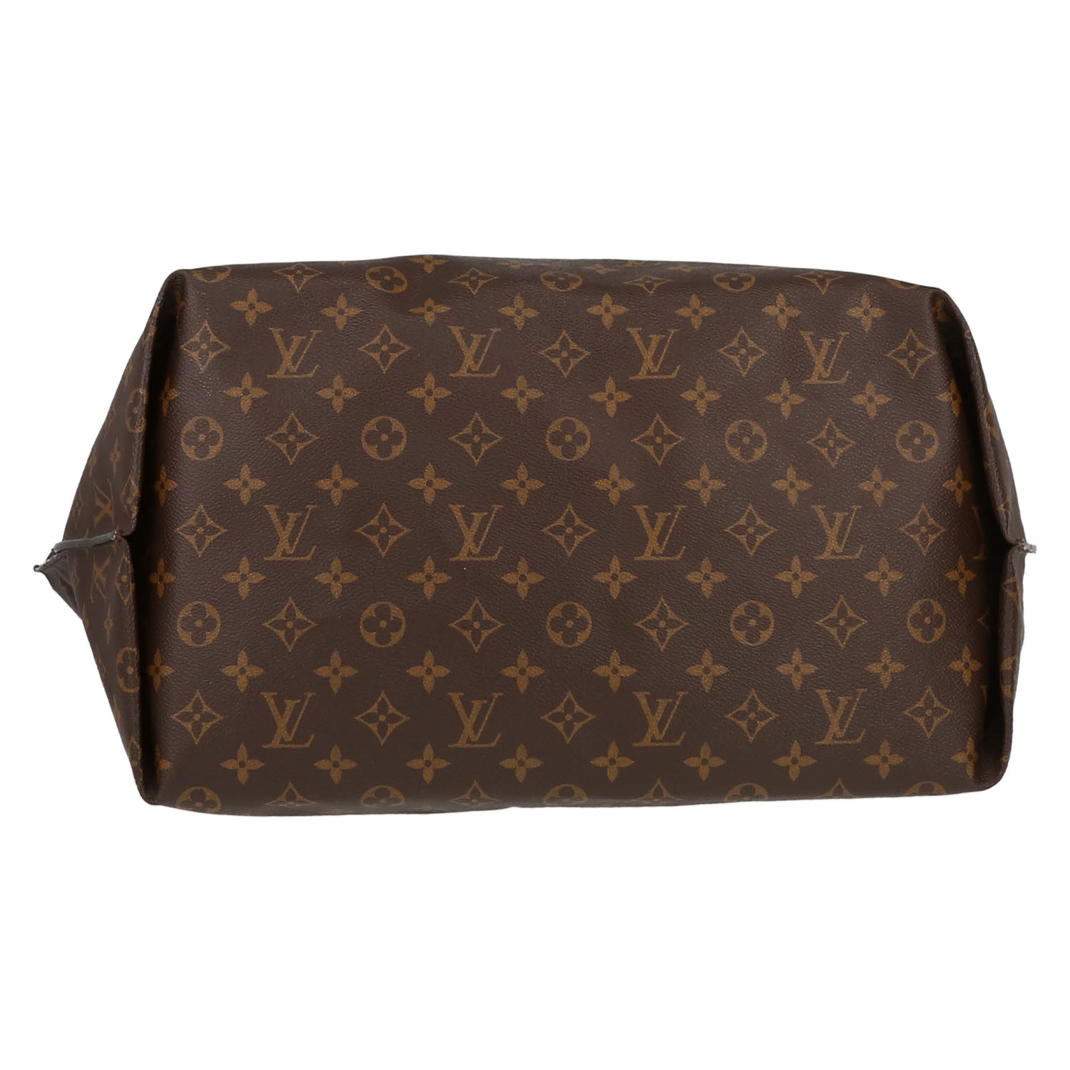 Louis Vuitton   shopping bag  in brown monogram canvas  and natural leather - Detail D1