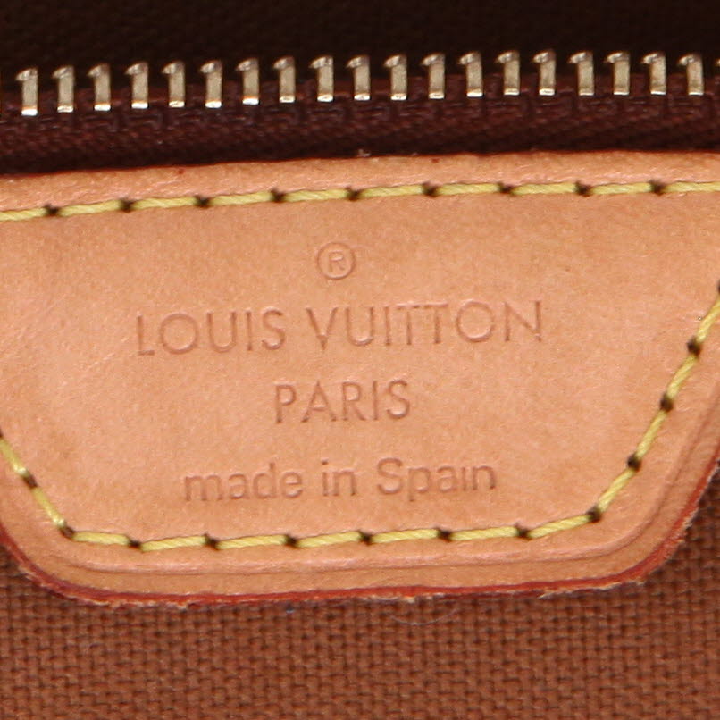 Bolso Cabás Louis Vuitton   en lona Monogram marrón y cuero natural - Detail D2