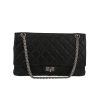 Chanel 2.55 handbag  in black quilted leather - 360 thumbnail