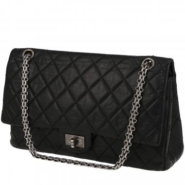 Chanel 2.55 handbag  in black quilted leather