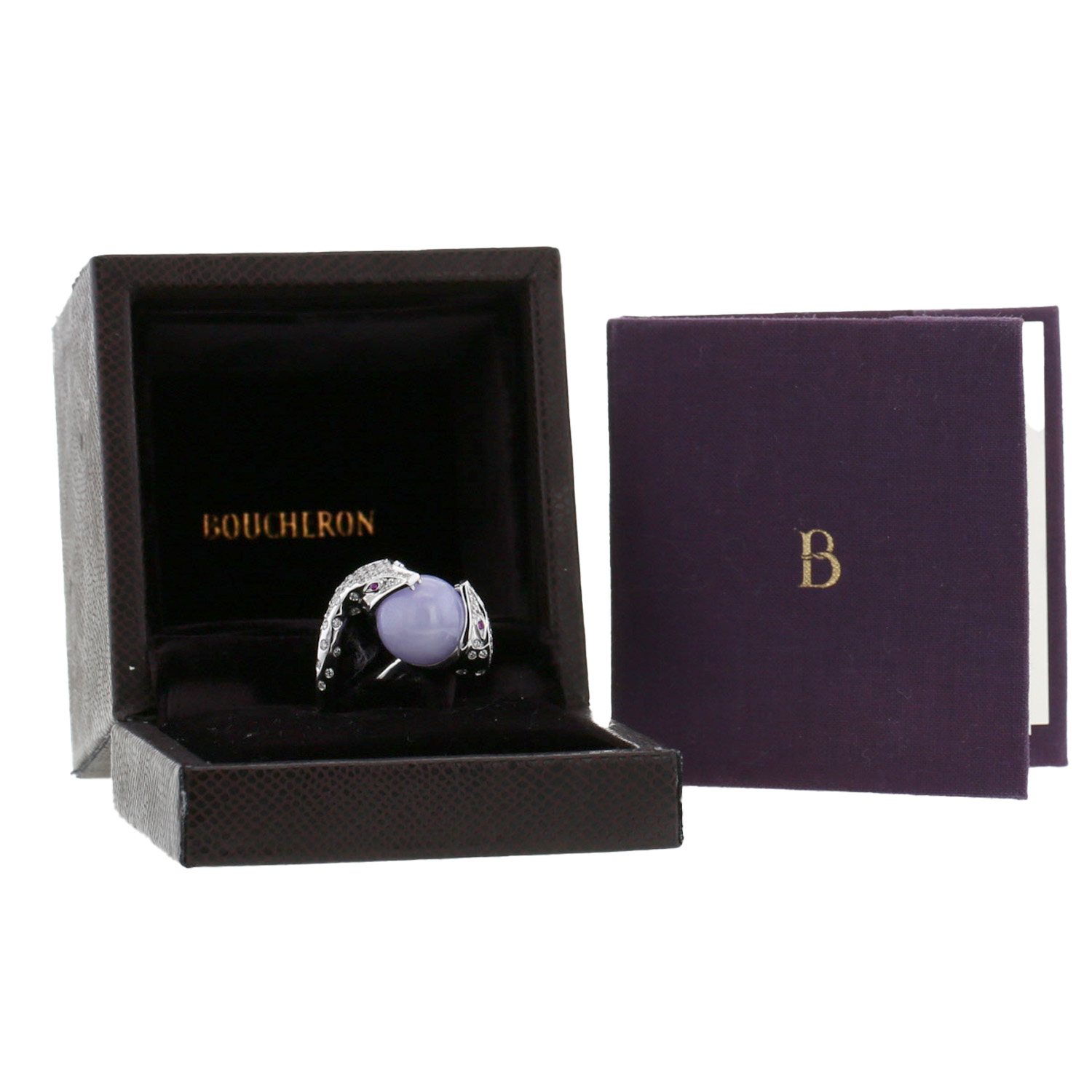 Boucheron Trouble ring in white gold, diamonds and jade - Detail D2