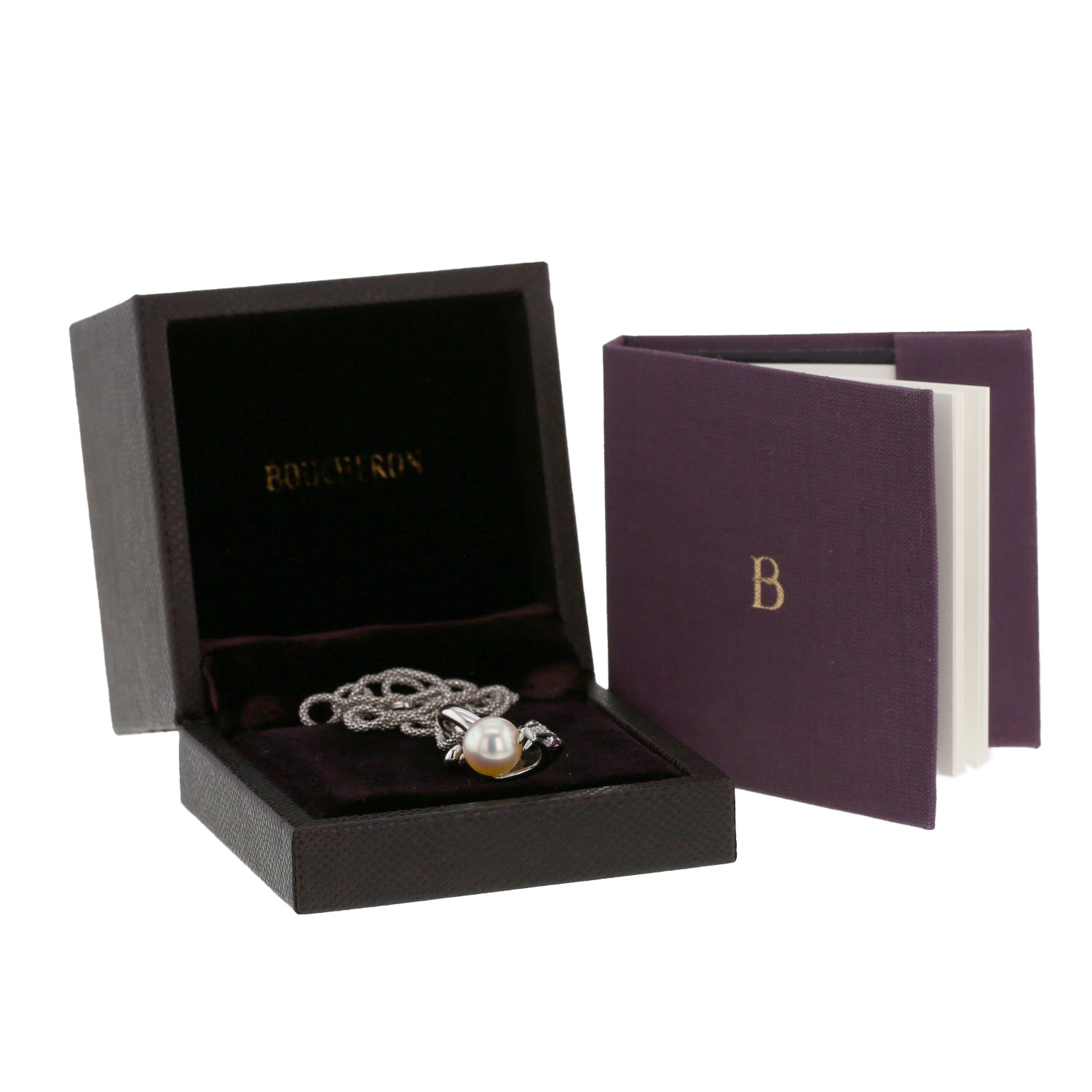 Pendentif Boucheron Trouble en or blanc, diamants et rubis - Detail D2