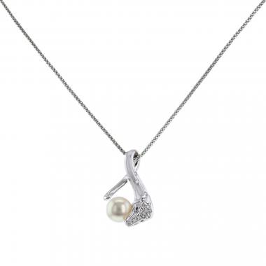 Ciondolo Boucheron Trouble in oro bianco, diamanti e rubini