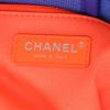 Chanel  Deauville shopping bag  in electric blue and orange coated canvas  and electric blue leather - Detail D2 thumbnail