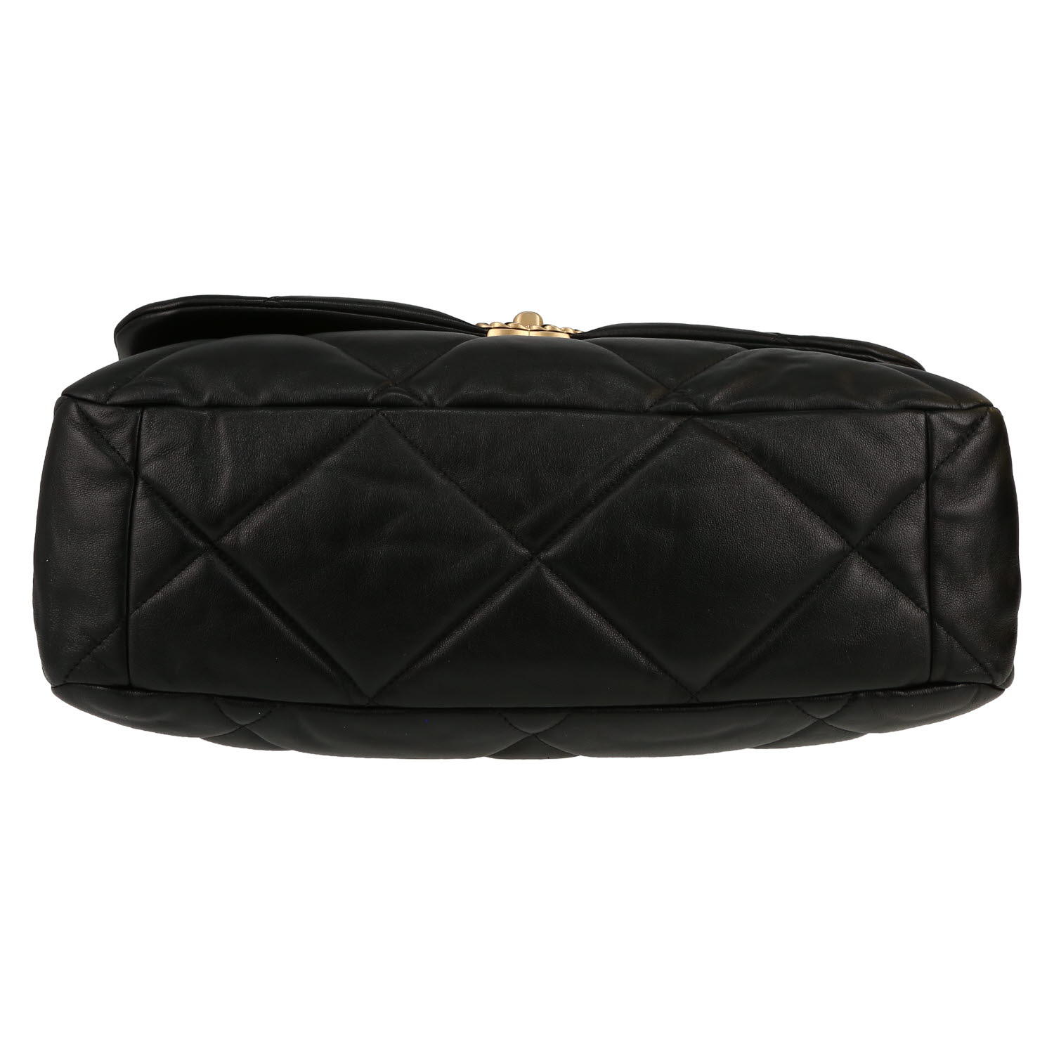 Bolso bandolera Chanel  19 modelo grande  en cuero acolchado negro - Detail D1