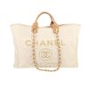 Sac cabas Chanel  Deauville en toile beige et cuir beige - 360 thumbnail