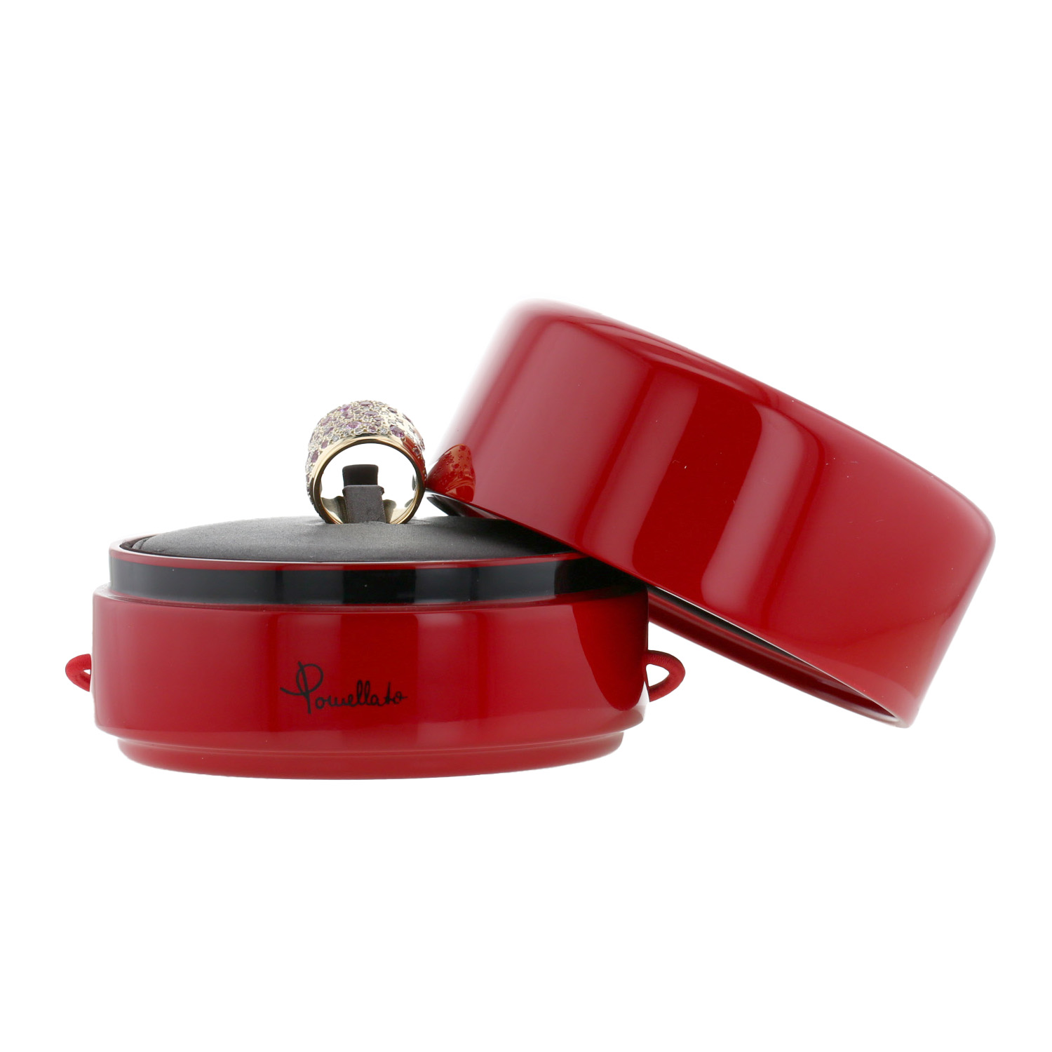 Anello Pomellato Sabbia in oro rosa,  zaffiri rosa e diamanti - Detail D2