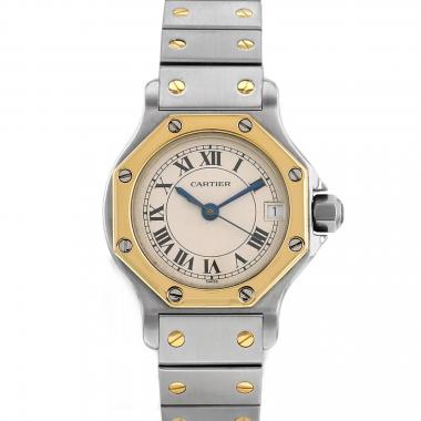 Montre Cartier Santos Octogonale en or et acier Ref: Cartier - 187903  Vers 1990