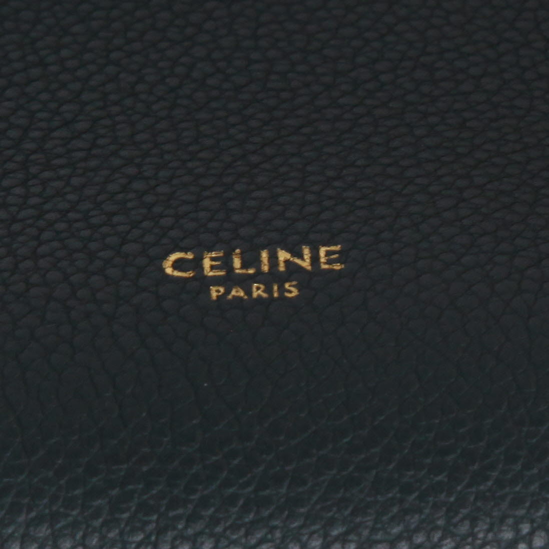 Bolso de mano Celine  Sac Sangle en cuero granulado verde - Detail D2