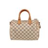 Louis Vuitton  Speedy 25 handbag  in azur damier canvas  and natural leather - 360 thumbnail