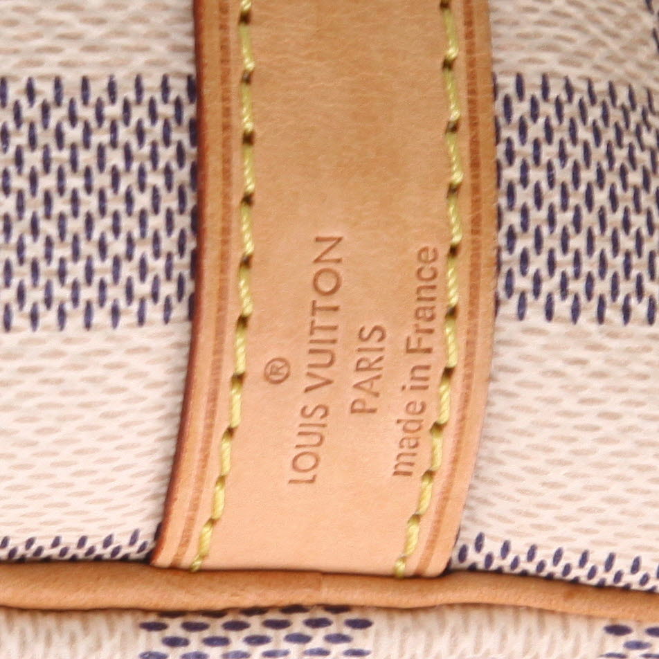 Borsa Louis Vuitton  Speedy 25 in tela a scacchi azzurro e pelle naturale - Detail D2
