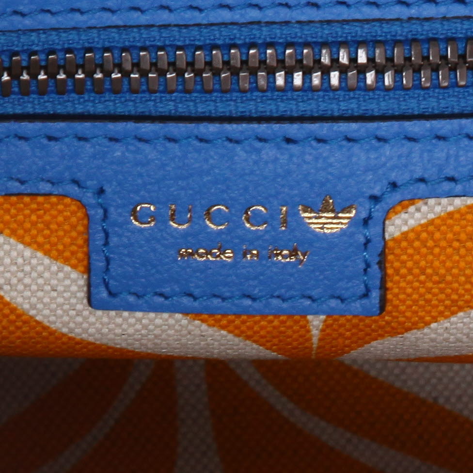 Borsa a tracolla Gucci   in pelle blu e bianca - Detail D2
