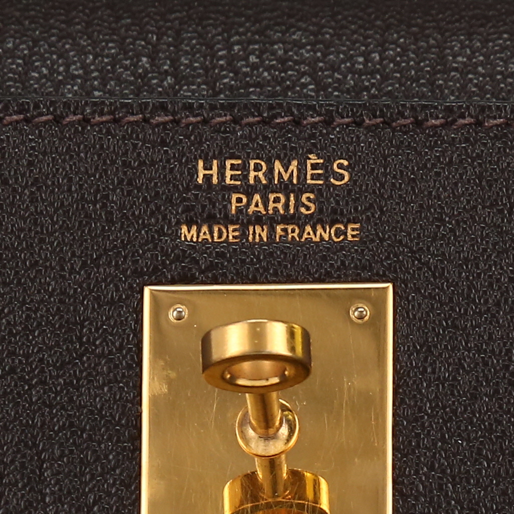 Sac à main Hermès  Kelly 35 cm en cuir Mysore marron - Detail D2