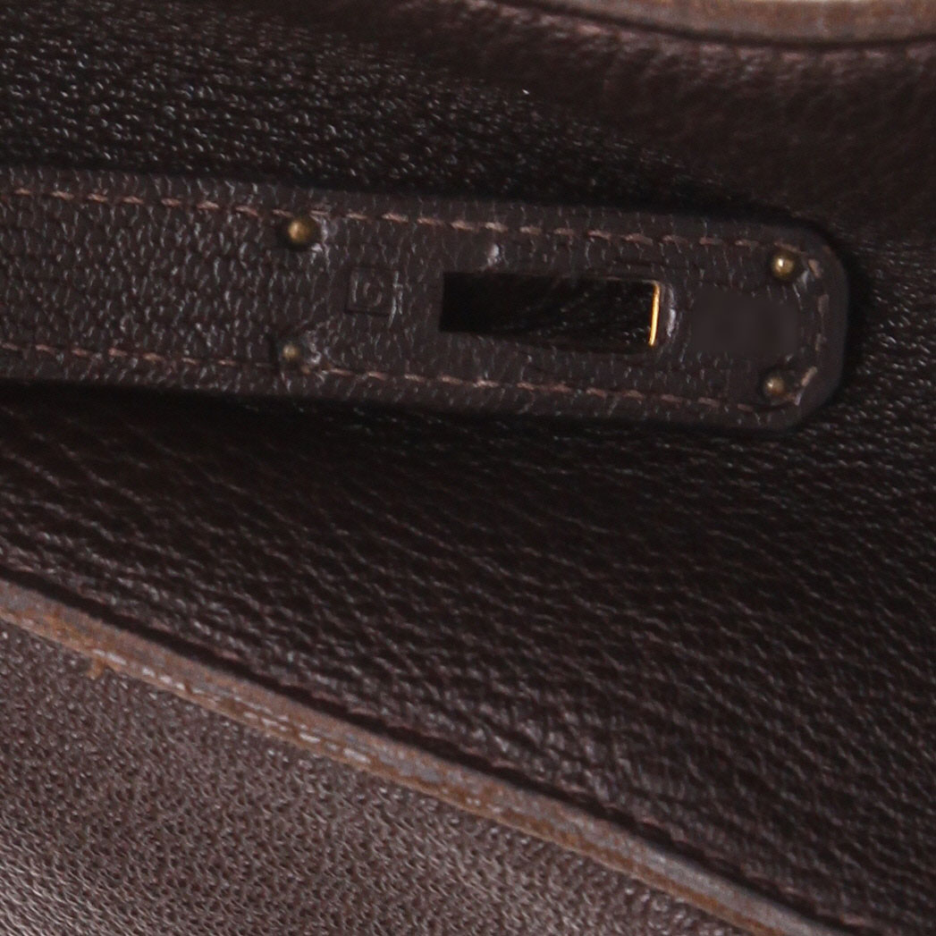 Sac à main Hermès  Kelly 35 cm en cuir Mysore marron - Detail D4