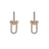 Orecchini Tiffany & Co City HardWear modello grande in oro rosa e diamanti - 00pp thumbnail
