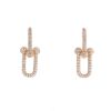 Paire de boucles d'oreilles Tiffany & Co City HardWear grand modèle en or rose et diamants - 360 thumbnail