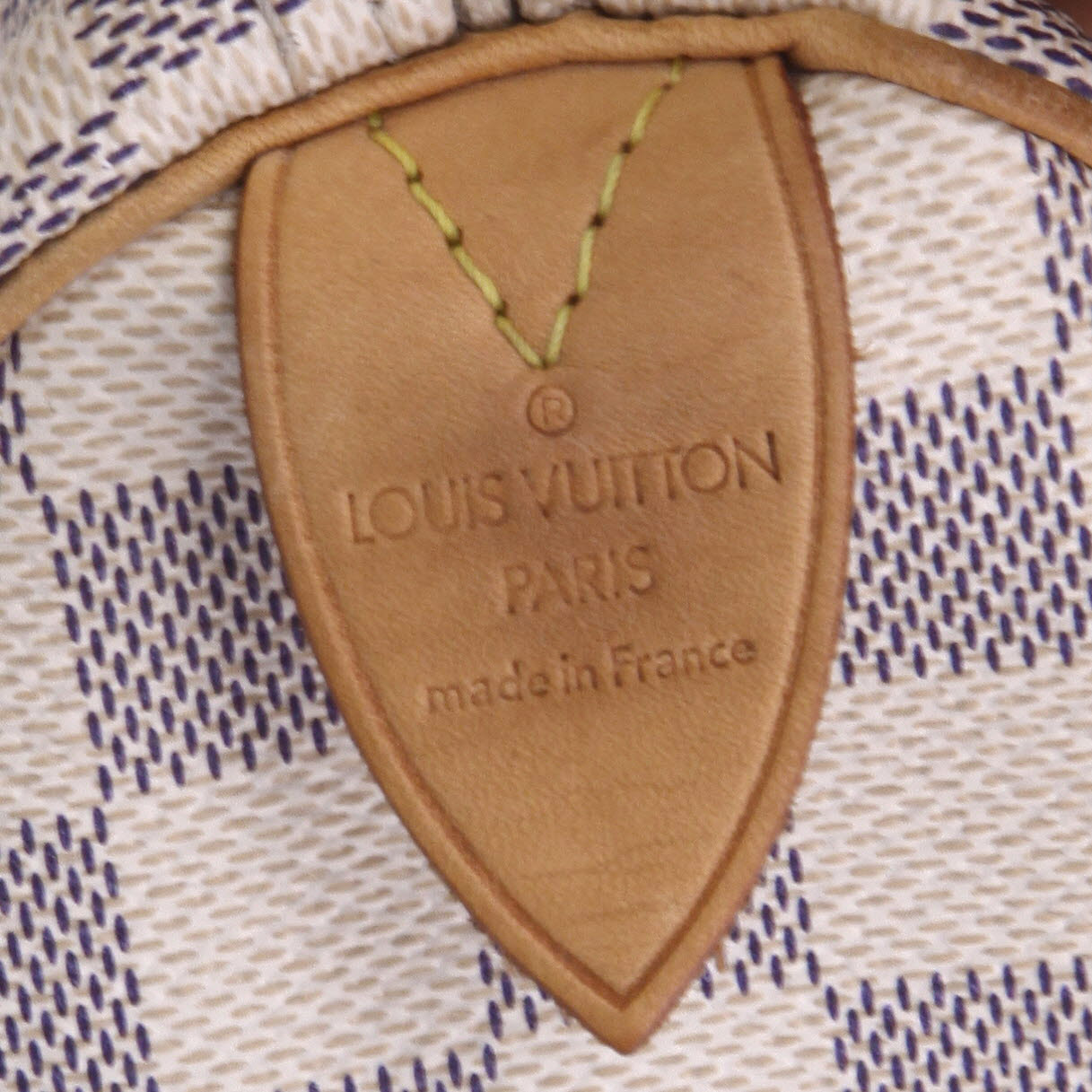 Bolso de mano Louis Vuitton  Speedy 25 en lona a cuadros azul celeste - Detail D2