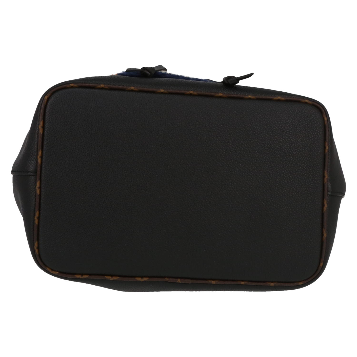 Borsa a spalla Louis Vuitton  NéoNoé in shearling nero e tela monogram marrone - Detail D1