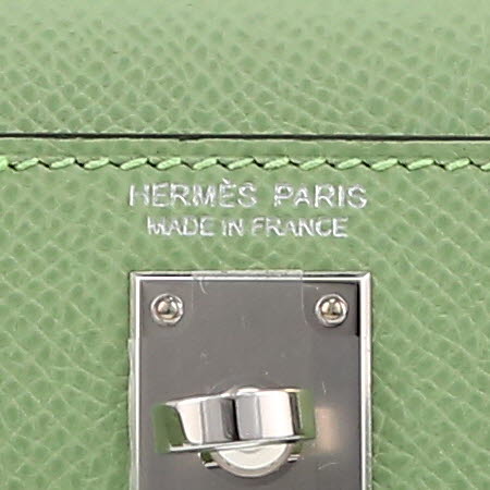 Sac à main Hermès  Kelly 20 cm en cuir epsom Vert Criquet - Detail D2