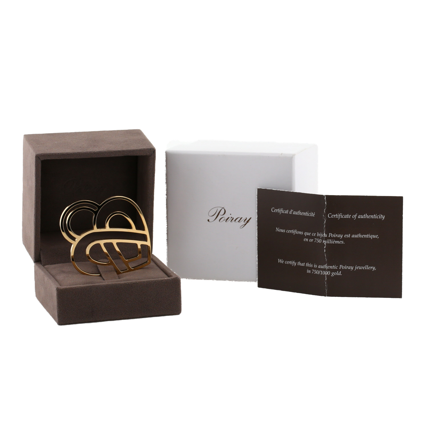 Poiray Coeur Fil large model pendant in yellow gold - Detail D2