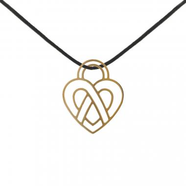 Pendentif Poiray Coeur Fil grand modèle en or jaune