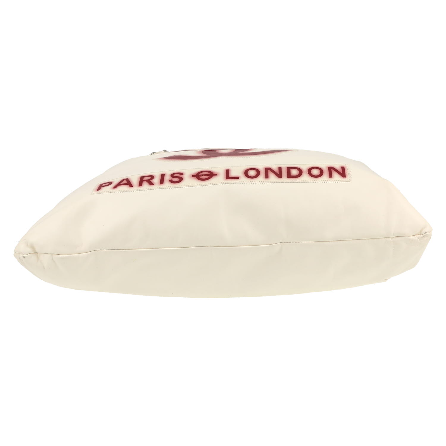 Chanel  Grand Shopping shopping bag  in white and red leather - Detail D1