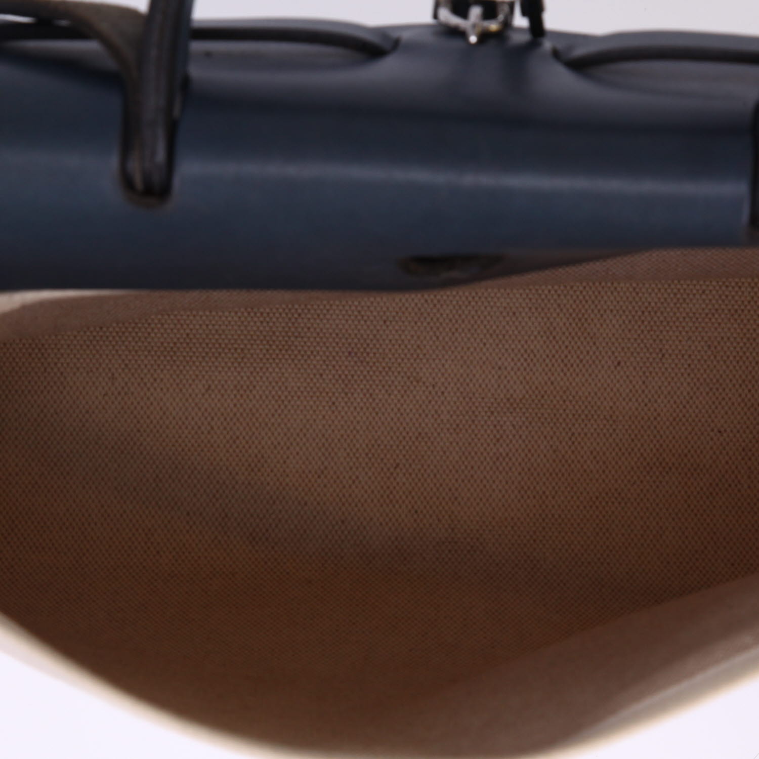 Borsa a tracolla Hermès  Herbag in tela beige e mucca Hunter nera - Detail D3
