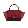 celine photos  Trapeze handbag  in red suede  and burgundy leather - 360 thumbnail