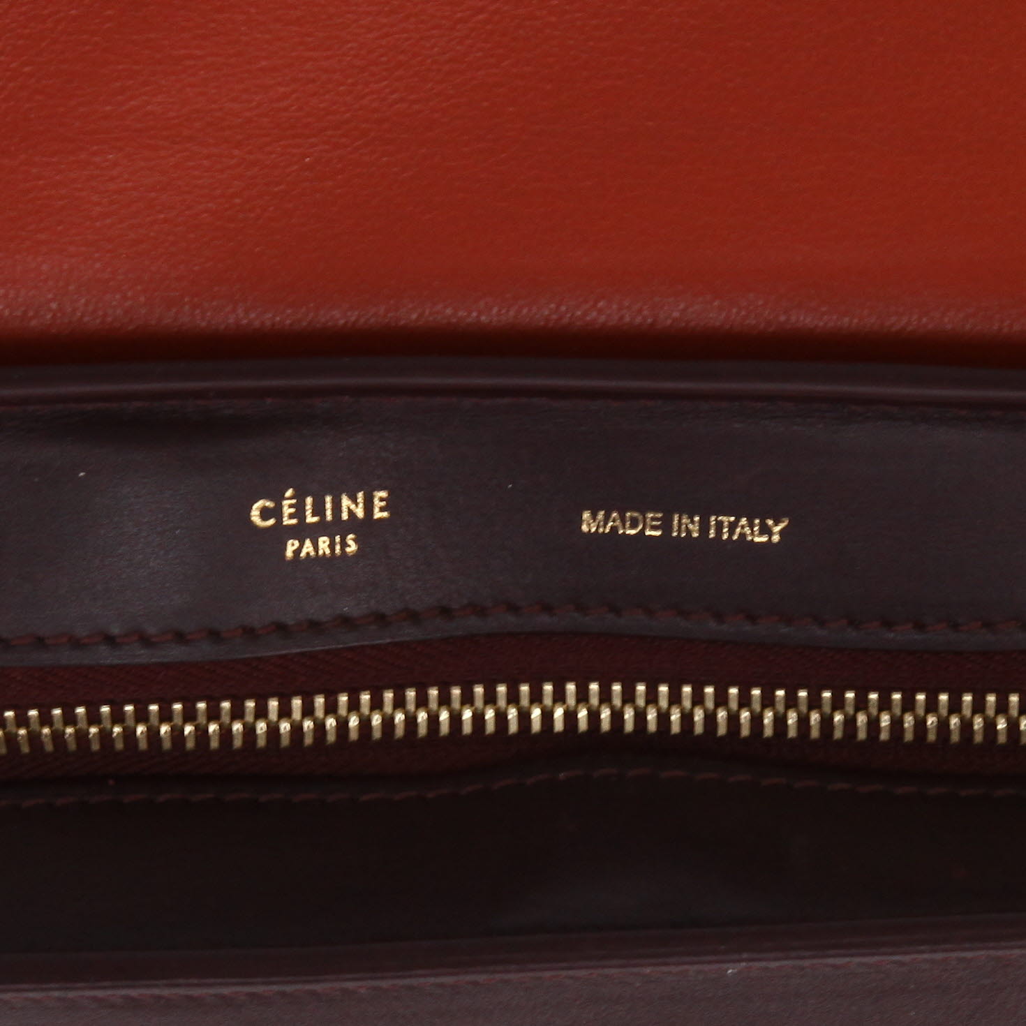Borsa Celine  Trapeze in camoscio rosso e pelle bordeaux - Detail D2