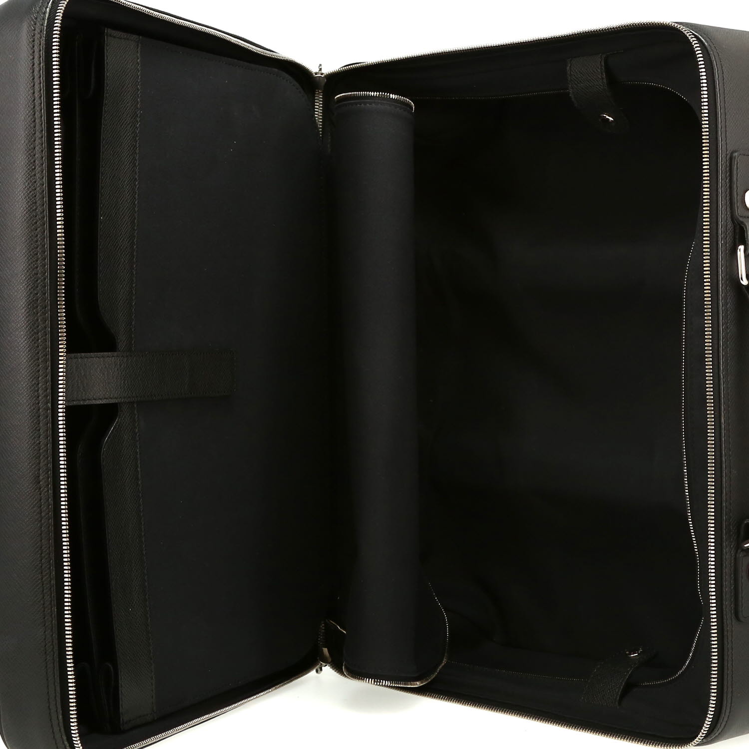 Valise cabine Louis Vuitton  Valise en cuir taiga noir - Detail D3